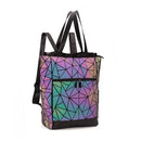 Mochila Holográfica Luminosa 15 Polegadas - Geométrica Premium Feminina - Loja Holoo